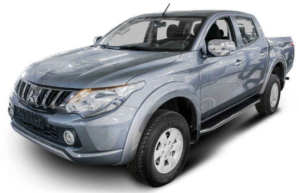Пороги площадки (подножки) "Premium" Rival для Mitsubishi L200 IV, V 2006-2019 2018-н.в., 193 см, 2 шт., алюминий, A193ALP.4003.1 купить недорого