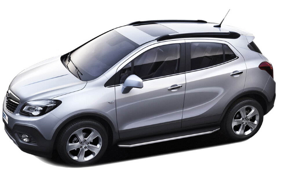 Пороги площадки (подножки) "Premium" Rival для Opel Mokka 2012-2016, 160 см, 2 шт., алюминий, A160ALP.4202.1 купить недорого
