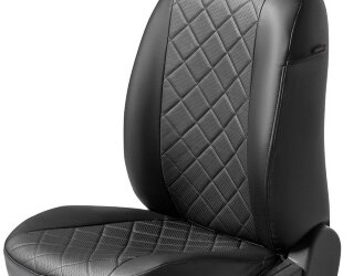 Авточехлы Rival Ромб (зад. спинка 40/20/40) для сидений Volkswagen Tiguan II (Trendline, без столиков) 2016-2020 2020-н.в., эко-кожа, черные, SC.5804.2
