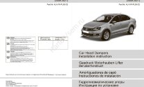 Газовые упоры капота Pneumatic для Volkswagen Polo V седан 2010-2020, 2 шт., KU-VW-PL00-02