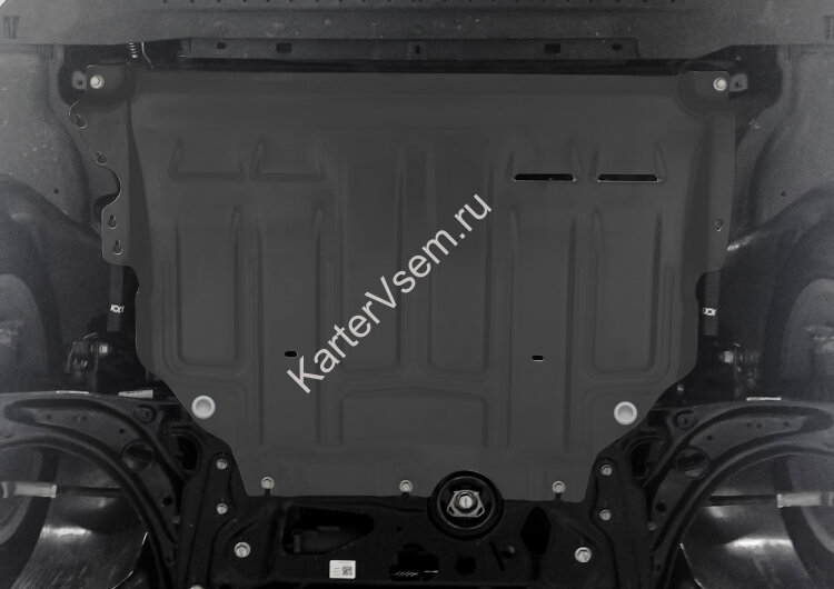 Защита картера и КПП AutoMax для Skoda Superb III 2015-2019, сталь 1.4 мм, с крепежом, штампованная, AM.5128.1