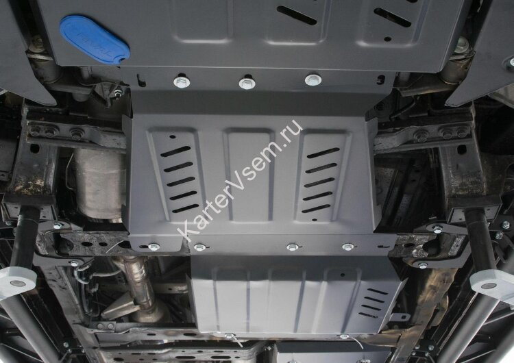 Защита КПП Rival для Nissan Pathfinder R51 2004-2010 (устанавл-ся совместно с 2111.4165.2.3), сталь 3 мм, с крепежом, штампованная, 2111.4166.2.3