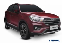 Пороги на автомобиль (подножки) "Premium" Rival для Lifan X70 2017-н.в., 173 см, 2 шт., алюминий, A173ALP.3305.1