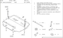 Защита картера и КПП Skoda Superb двигатель 1,4; 2,0; 2,0 TDI (2wd, 4wd)  (2009-2013)  арт: 21.1536