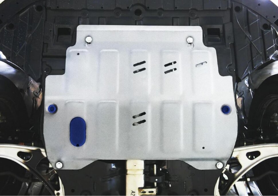 Защита картера и КПП Rival для Nissan Pathfinder R52 2014-2017, штампованная, алюминий 3 мм, с крепежом, 333.2415.2