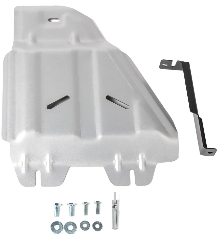 Защита РК Rival для Toyota Land Cruiser 200 2007-2012 (устанавл-ся совместно с 333.9507.1), штампованная, алюминий 4 мм, с крепежом, 333.9508.1
