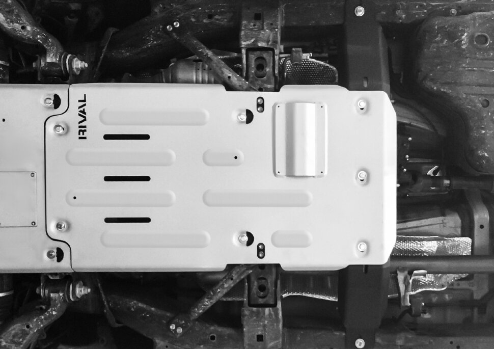 Защита КПП и РК Rival для Toyota Land Cruiser Prado 150 2009-2020 2020-н.в., алюминий 6 мм, с крепежом, штампованная, 2333.9543.1.6