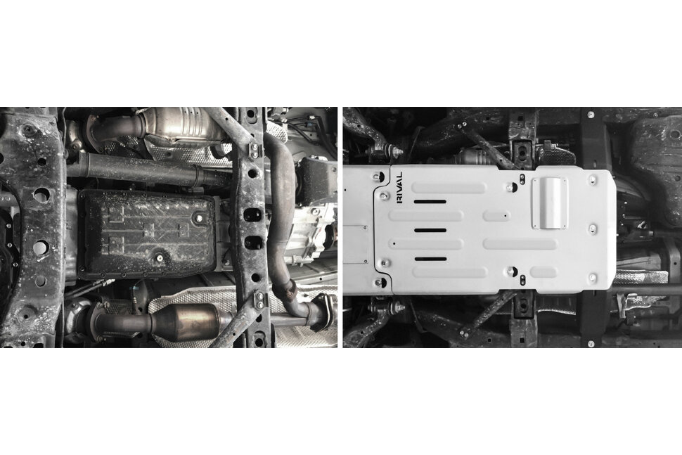 Защита КПП и РК Rival для Toyota Land Cruiser Prado 150 2009-2020 2020-н.в., алюминий 6 мм, с крепежом, штампованная, 2333.9543.1.6