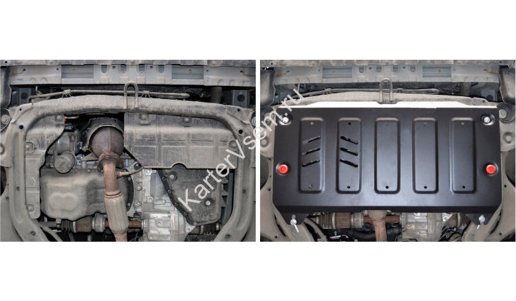 Защита картера и КПП АвтоБроня для Changan Eado 2013-н.в., штампованная, сталь 1.8 мм, с крепежом, 111.08903.1