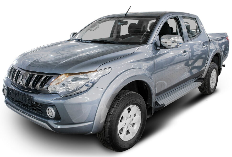 Пороги площадки (подножки) "Silver" Rival для Mitsubishi L200 IV, V 2006-2019 2018-н.в., 193 см, 2 шт., алюминий, F193AL.4003.1 купить недорого