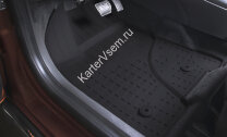 Коврики в салон автомобиля Rival для Lada Vesta Cross седан, универсал 2017-н.в., литьевой полиуретан, с крепежом, 5 частей, 66002002