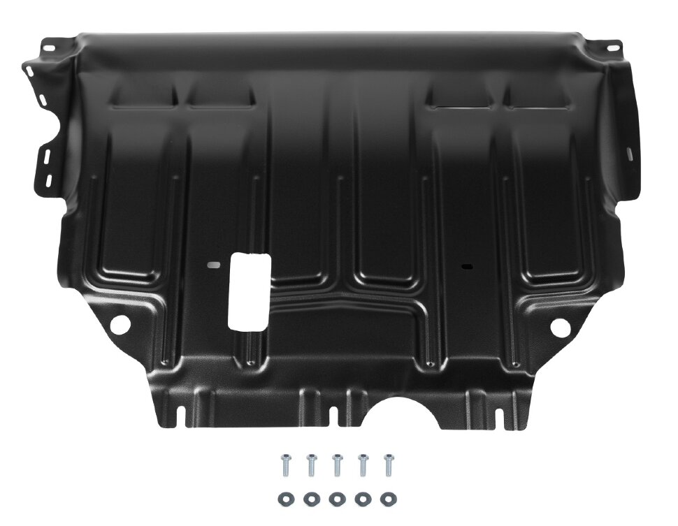 Защита картера и КПП AutoMax для Volkswagen Jetta VII поколение 2020-н.в., сталь 1.4 мм, с крепежом, штампованная, AM.5128.2