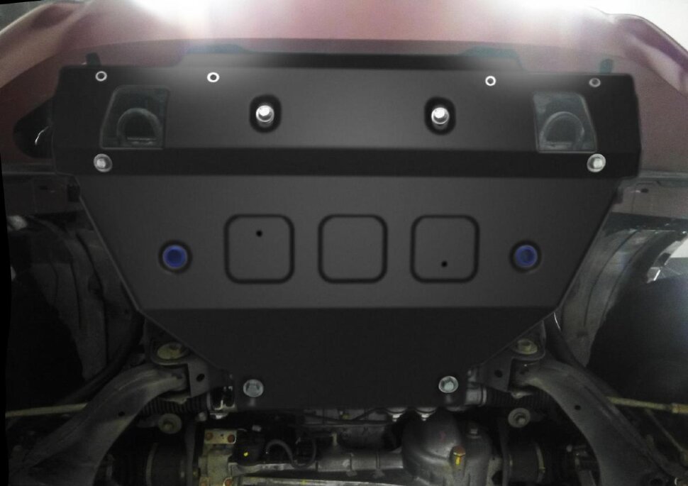 Защита радиатора Rival для Isuzu D-Max II 2012-2021 (под алюминиевый и штатный бампер), сталь 3 мм, с крепежом, штампованная, 2111.9110.1.3