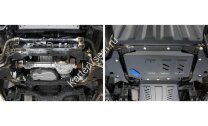 Защита картера Rival для Nissan Pathfinder R51 рестайлинг 2010-2014 (устанавл-ся совместно с 2111.4164.2.3), сталь 3 мм, с крепежом, штампованная, 2111.4165.2.3