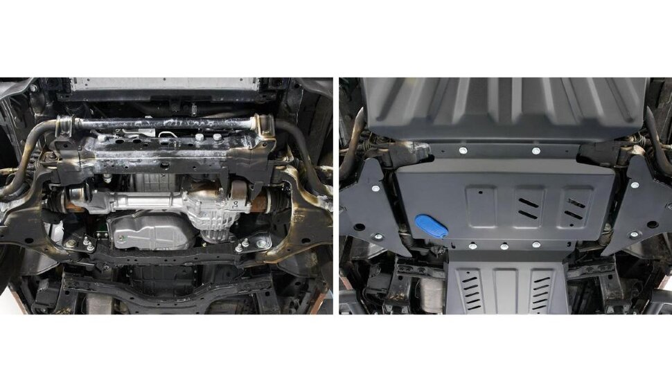 Защита картера Rival для Nissan Pathfinder R51 рестайлинг 2010-2014 (устанавл-ся совместно с 2111.4164.2.3), сталь 3 мм, с крепежом, штампованная, 2111.4165.2.3