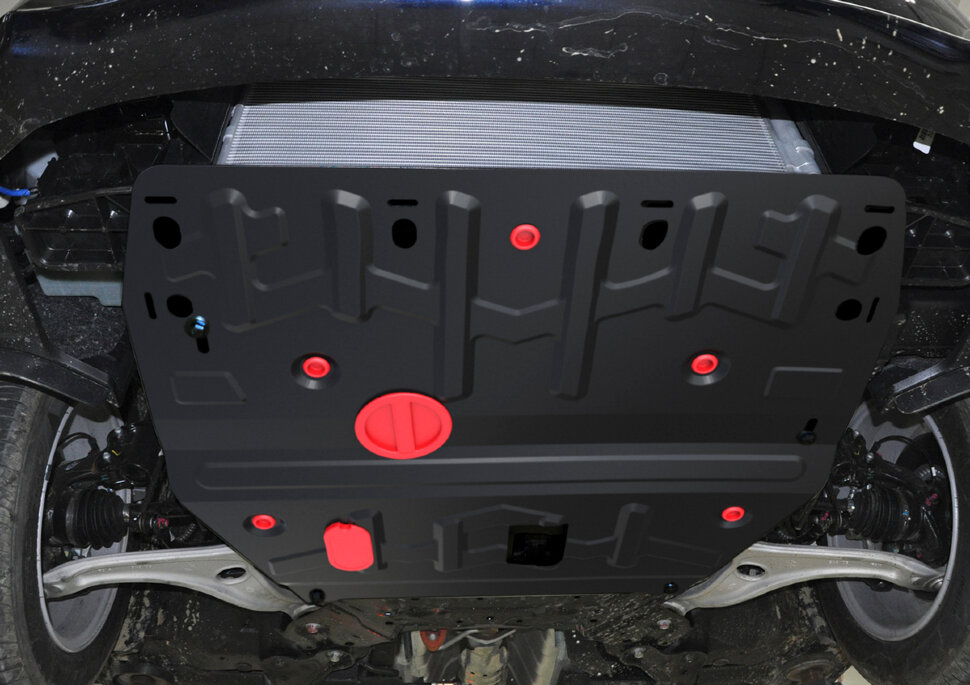 Защита картера и КПП АвтоБроня для Hyundai i40 2011-2019, штампованная, сталь 1.8 мм, с крепежом, 111.02342.1
