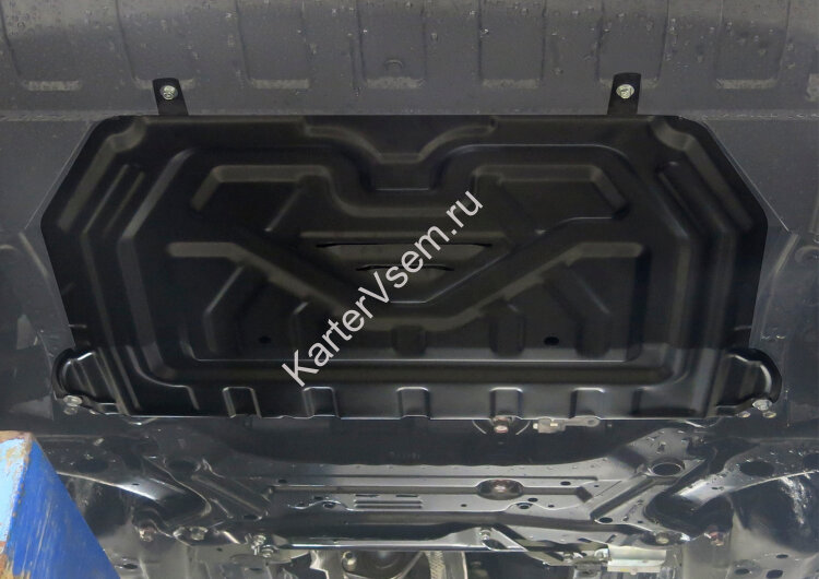 Защита картера и КПП АвтоБроня для Mitsubishi Outlander III рестайлинг 2014-2015, штампованная, сталь 1.5 мм, с крепежом, 111.04036.1