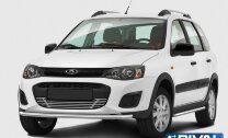 Защита переднего бампера d42 + комплект крепежа, RIVAL, Lada Kalina Cross 2014-