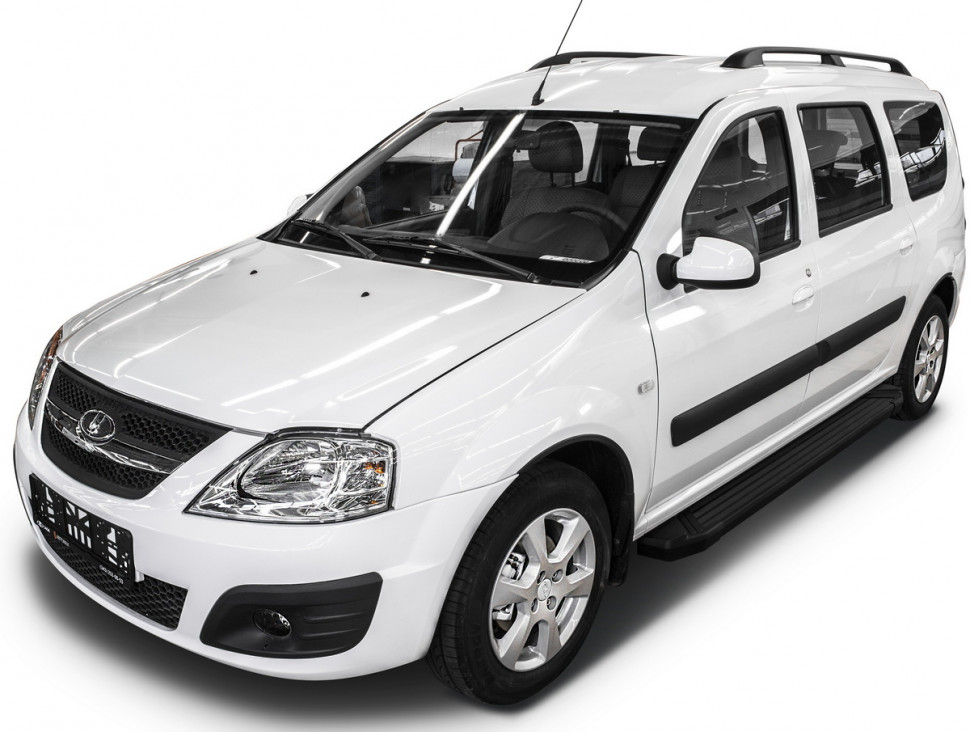 Пороги площадки (подножки) "Black" Rival для Lada Largus Cross универсал 2014-2021, 193 см, 2 шт., алюминий, F193ALB.6001.2 купить недорого
