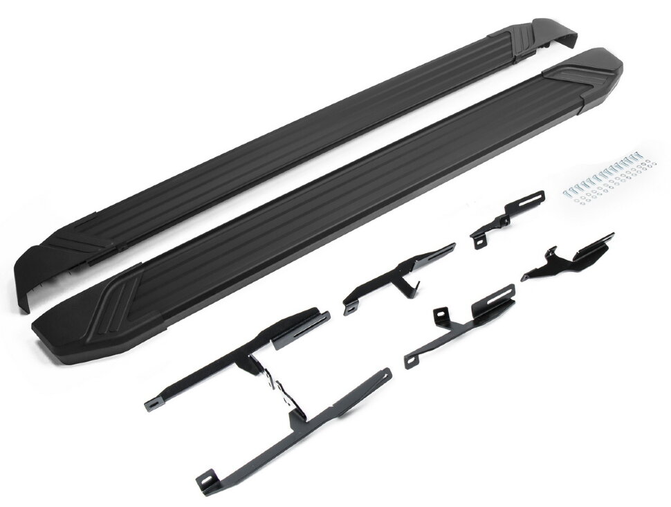 Пороги площадки (подножки) "Black" Rival для Suzuki Grand Vitara III 5-дв. 2005-2015, 173 см, 2 шт., алюминий, F173ALB.5502.2 высокого качества