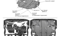 Защита картера и КПП AutoMax для Skoda Yeti 2009-2018, сталь 1.4 мм, с крепежом, штампованная, AM.5107.1