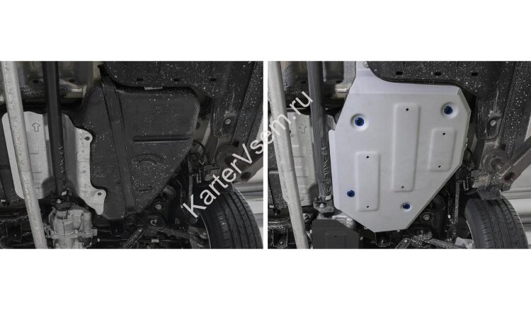 Защита топливного бака Rival для Kia Sorento III Prime рестайлинг 2017-2020, штампованная, алюминий 4 мм, с крепежом, 333.2833.1