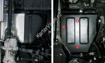 Защита топливного бака АвтоБроня для Hyundai ix35 4WD 2010-2015, штампованная, сталь 1.8 мм, с крепежом, 111.02828.1