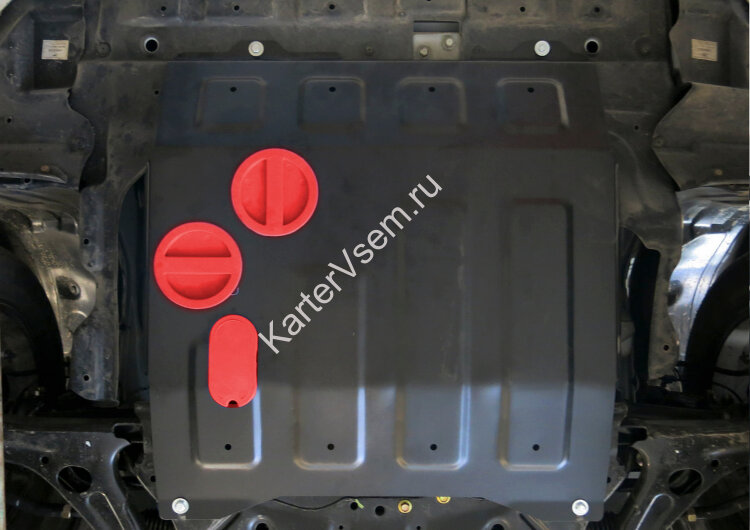 Защита картера и КПП АвтоБроня для Lifan Solano I 2009-2014, штампованная, сталь 1.8 мм, с крепежом, 111.03313.1