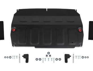 Защита картера, КПП, пыльников левого и правого АвтоБроня для Chery Tiggo 7 Pro 2020-н.в., сталь 1.5 мм, с крепежом, штампованная, 3 части, 111.00922.1