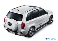 Пороги на автомобиль (подножки) "Premium" Rival для Chery Tiggo 3 2017-2020, 160 см, 2 шт., алюминий, A160ALP.0903.1