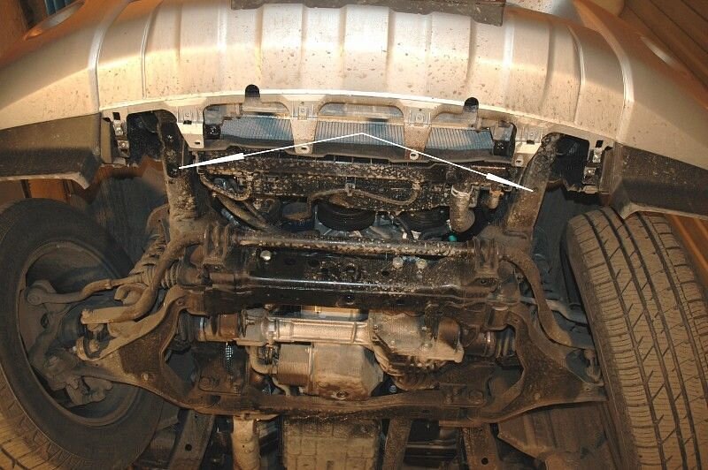 Защита радиатора Nissan Navara двигатель 2,5; 4,0  (2005-2010)  арт: 15.1331