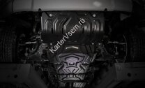 Защита радиатора, картера, КПП и РК АвтоБроня для Fiat Fullback 2016-н.в., сталь 1.8 мм, с крепежом, штампованная, K111.04046.2