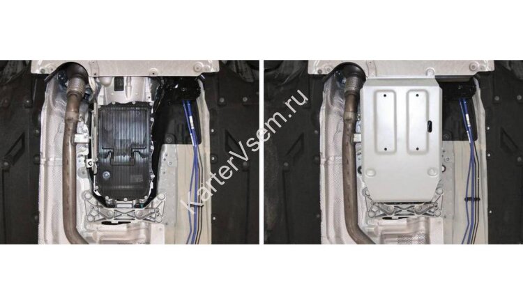 Защита КПП Rival для BMW 1 серия F20/F21 рестайлинг RWD (118i) 2015-2020, штампованная, алюминий 4 мм, с крепежом, 333.0528.1