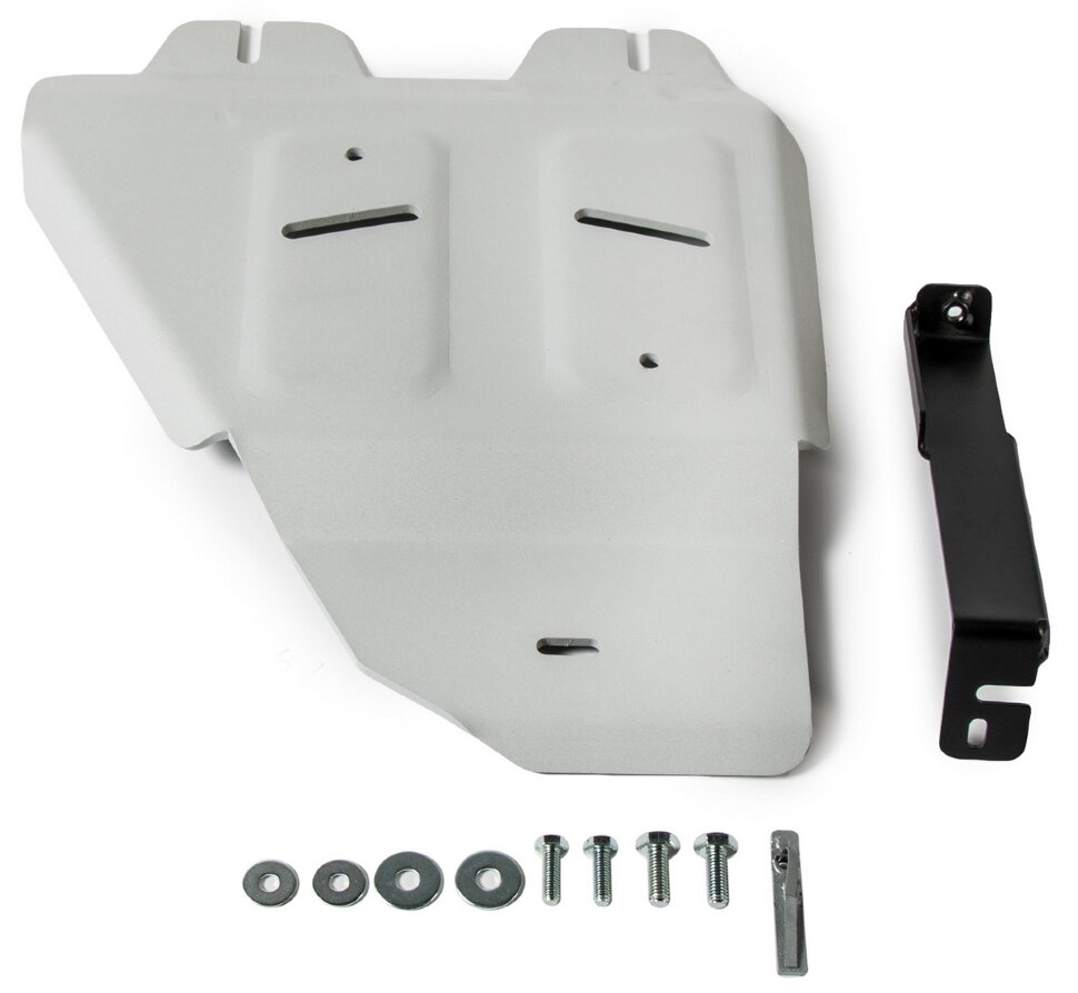 Защита РК Rival для Toyota Land Cruiser 200 2007-2012 (устанавл-ся совместно с 2333.9507.1.6), штампованная, алюминий 6 мм, с крепежом, 2333.9508.1.6
