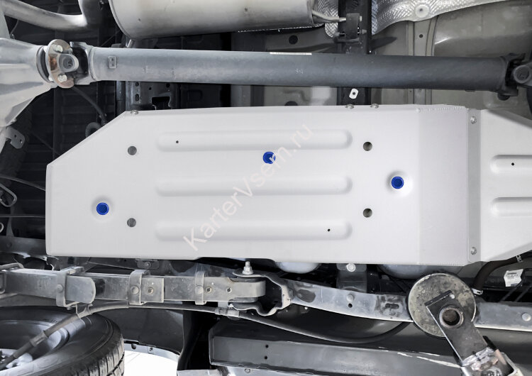 Защита топливного бака Rival для Toyota Tacoma III Double Cab (искл. Long) 2015-2019 2019-н.в., алюминий 6 мм, с крепежом, штампованная, 2 части, 2333.9545.1.6