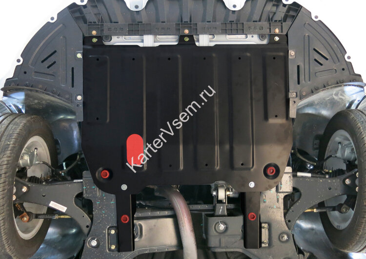 Защита картера и КПП АвтоБроня для Chery Arrizo 7 2014-2016, штампованная, сталь 1.8 мм, с крепежом, 111.00914.1