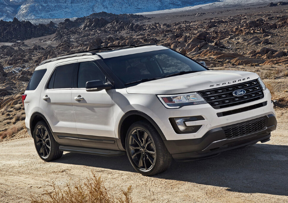 Пороги площадки (подножки) "Premium-Black" Rival для Ford Explorer V 2010-2019, 193 см, 2 шт., алюминий, A193ALB.1802.1 купить недорого