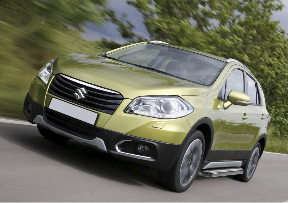 Пороги площадки (подножки) "Premium" Rival для Suzuki SX4 II S-Cross рестайлинг 2016-н.в., 173 см, 2 шт., алюминий, A173ALP.5503.1 купить недорого