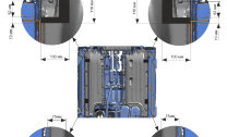 Пороги площадки (подножки) "Bmw-Style круг" Rival для Hyundai Santa Fe IV рестайлинг 2021-н.в., 180 см, 2 шт., алюминий, D180AL.2312.1