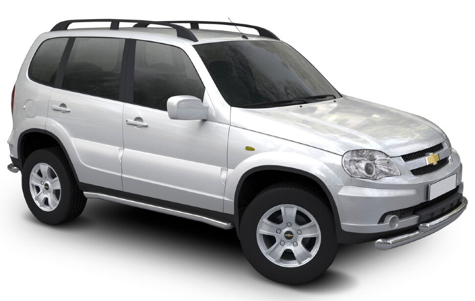 Защита порогов d57 Rival для Chevrolet Niva I рестайлинг 2009-2020, нерж. сталь, 2 шт., R.1004.007 купить недорого