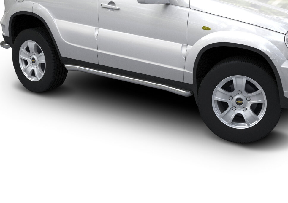 Защита порогов d57 Rival для Chevrolet Niva I рестайлинг 2009-2020, нерж. сталь, 2 шт., R.1004.007 с доставкой по всей России