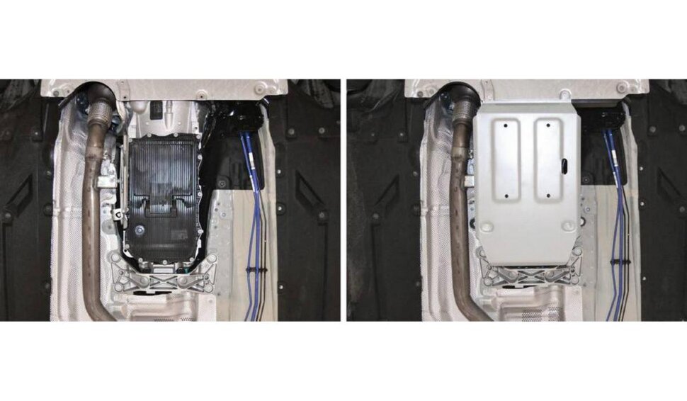 Защита КПП Rival для BMW 2 серия F22 RWD (220d) 2014-2017 2017-н.в., штампованная, алюминий 4 мм, с крепежом, 333.0528.1
