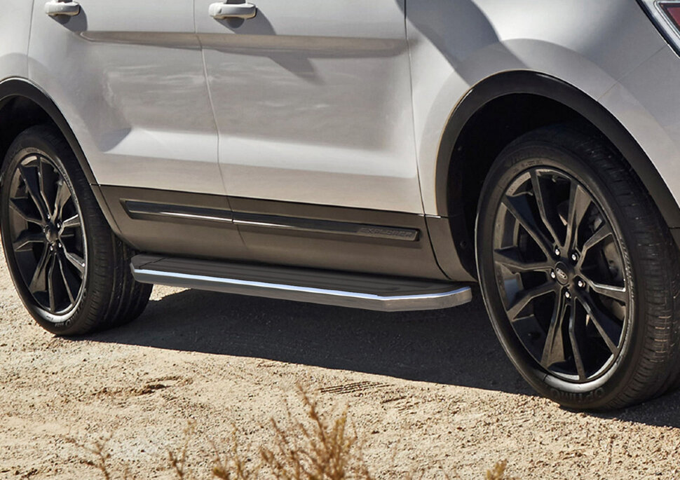 Пороги площадки (подножки) "Premium" Rival для Ford Explorer V 2010-2019, 193 см, 2 шт., алюминий, A193ALP.1802.1 с доставкой по всей России