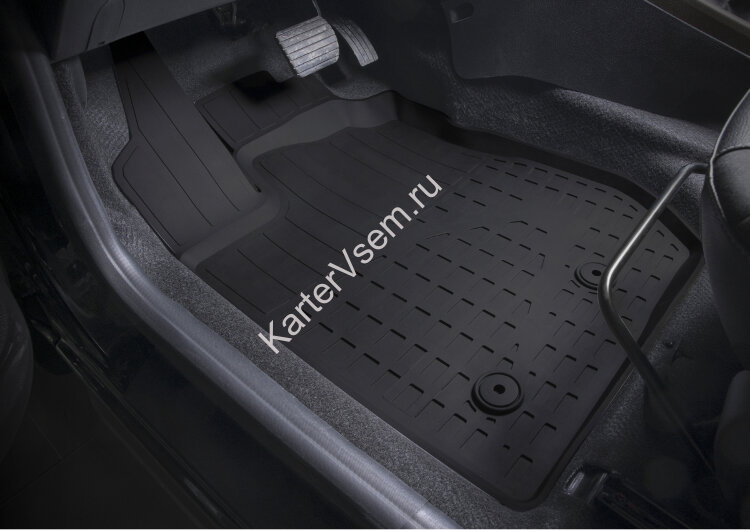 Коврики в салон автомобиля Rival для Lada Xray (с вещевым ящиком и без) 2015-н.в., литьевой полиуретан, с крепежом, 5 частей, 66007002