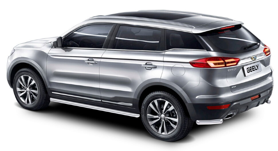 Защита порогов d57 Rival для Geely Atlas 2018-н.в., нерж. сталь, 2 шт., R.1904.003 купить недорого