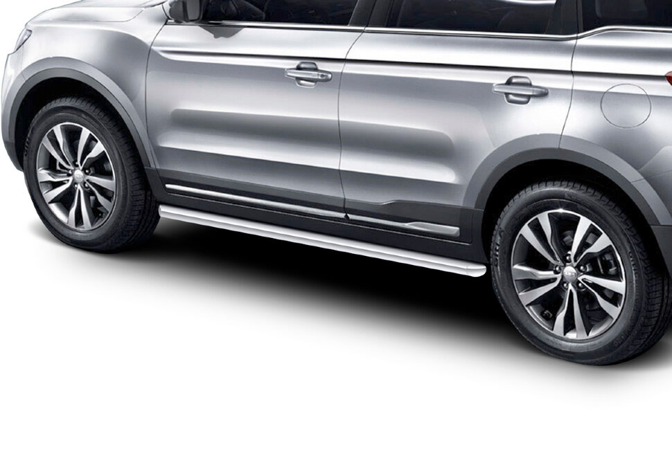 Защита порогов d57 Rival для Geely Atlas 2018-н.в., нерж. сталь, 2 шт., R.1904.003 с доставкой по всей России