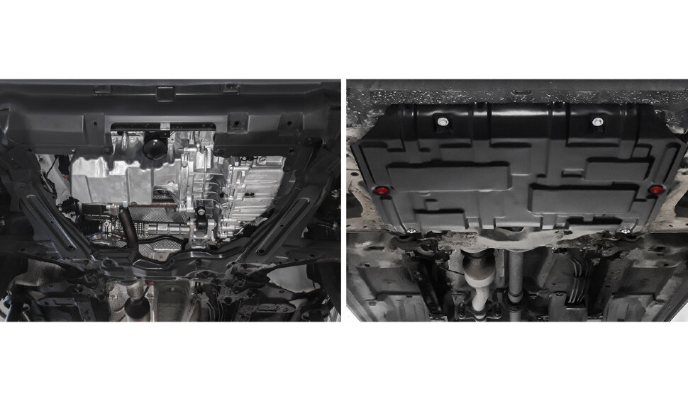 Защита картера и КПП АвтоБроня для Haval F7 2019-2022 2022-н.в., штампованная, сталь 1.8 мм, с крепежом, 111.09417.1