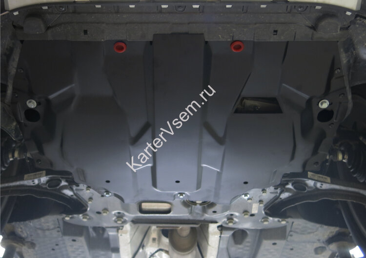 Защита картера и КПП АвтоБроня для Volkswagen Caddy IV (без Webasto) 2015-2020, штампованная, сталь 1.5 мм, с крепежом, 111.05855.1