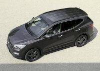 Пороги площадки (подножки) "Premium-Black" Rival для Hyundai Santa Fe II 2006-2012, 173 см, 2 шт., алюминий, A173ALB.2302.1