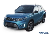 Пороги на автомобиль (подножки) "Black" Rival для Suzuki Vitara IV 2015-2018, 160 см, 2 шт., алюминий, F160ALB.5503.1